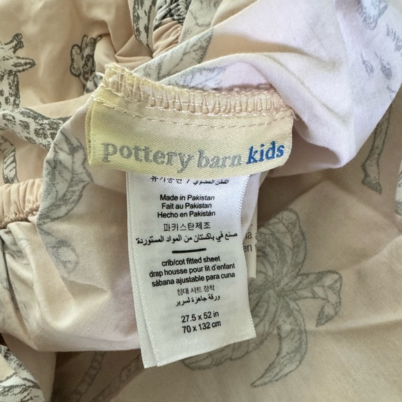 Pottery Barn Kids Grand Safari Crib Fitted Sheet Blush And Gray 100% Cotton - Picture 3 of 3